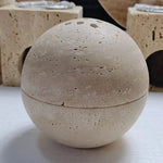 Natural Travertine Stone Sphere Incense Burner | Mubkhar Incense Burner incense burner home decor Shop Marie Antonette 