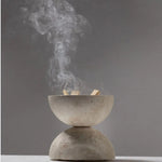 Natural Travertine Stone Sphere Incense Burner | Mubkhar Incense Burner incense burner home decor Shop Marie Antonette 