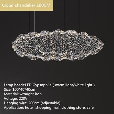 Ruche Chandelier Marie Antonette Dia100CM Golden lamp body Cold White