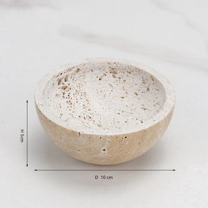 Natural Travertine Stone Sphere Incense Burner | Mubkhar Incense Burner incense burner home decor Shop Marie Antonette Beige(Half) 