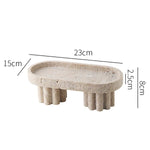 Natural Travertine Marble Serving Tray with Legs - Multipurpose Decorative Stone Vanity Luxury Marble Serving Tray with Legs, Decorative Travertine Dish for Coffee Table Decor, Stone Vanity Tray for Perfume Candles Marie Antonette B 