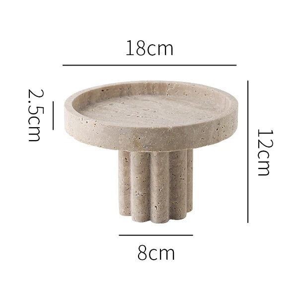 Natural Travertine Marble Serving Tray with Legs - Multipurpose Decorative Stone Vanity Luxury Marble Serving Tray with Legs, Decorative Travertine Dish for Coffee Table Decor, Stone Vanity Tray for Perfume Candles Marie Antonette A 