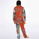 Japanese Pajama Design Bijutsu Sekai (1893-1896) by Watanabe Seite and Japanese girls by Ide Tama River (1847) by Utagawa Kuniyoshi Men's Satin Pajamas - AOP Subliminator 