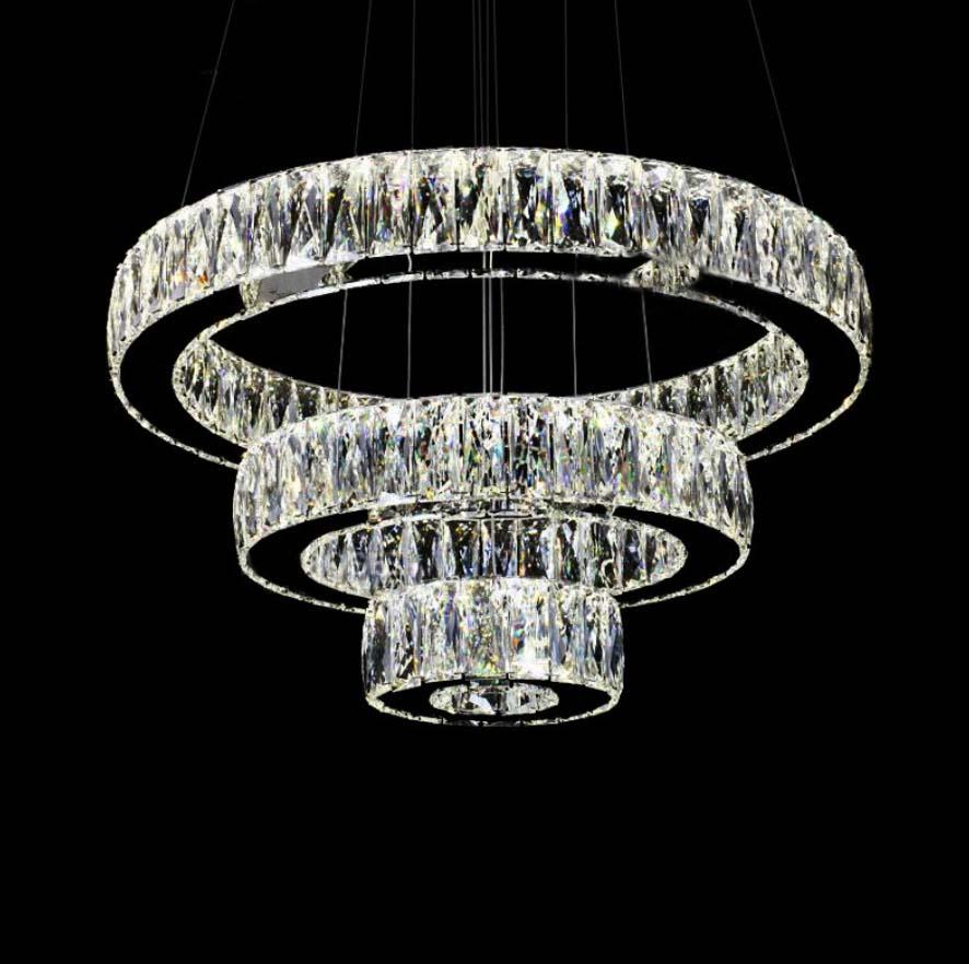 Modern Crystal Rings Marie Antonette cool white light 3 Ring D80 D60 D40cm 