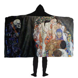Gustav Klimt's Death and Life Hooded Blanket (1910-1915) Hooded Blanket - AOP Subliminator 