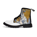 Army white Boots Allegory of Time (1896) Inspired by Luc-Olivier Merson's Painting Shoes Printify 