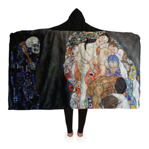 Gustav Klimt's Death and Life Hooded Blanket (1910-1915) Hooded Blanket - AOP Subliminator Adult Premium Sherpa 