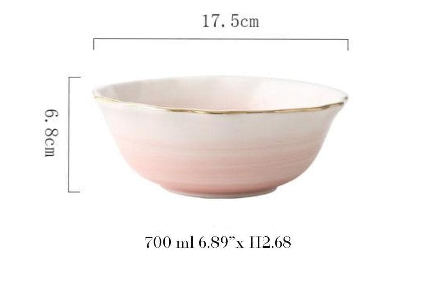 Pink And Blue Blush Set Marie Antonette Pink 7inch bowl 