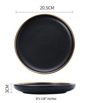 Classic Helen Tableware Marie Antonette 8 inch black plate 