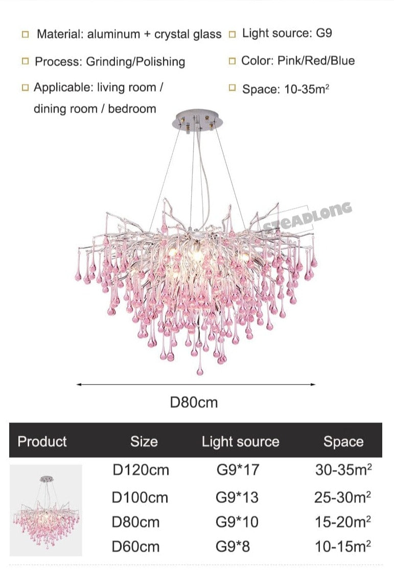 Droplets Crystal Luxuriant Chandelier and Flush mount Style Marie Antonette 