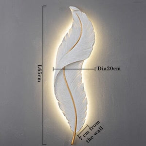 Feather Wall Light Modern LED ( White and Purple) Marie Antonette White 25.59"inches (65cm) Warm White (2700-3500K) 