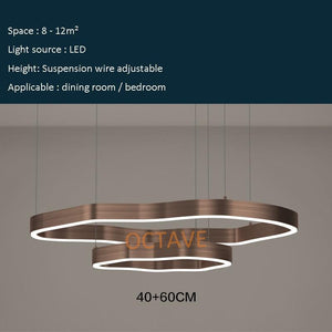 Terra Modern LED Chandelier Industrial Style Ring Marie Antonette 2 layer - 40 60cm Dimmable 