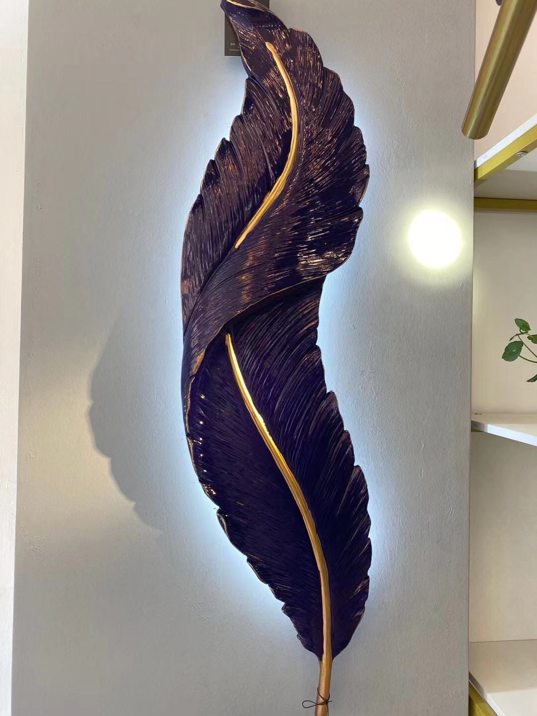 Feather Wall Light Modern LED ( White and Purple) Marie Antonette Purple 35.83"inches (91cm) Warm White (2700-3500K) 