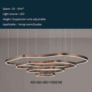 Terra Modern LED Chandelier Industrial Style Ring Marie Antonette 4 layer - 40cm Dimmable 