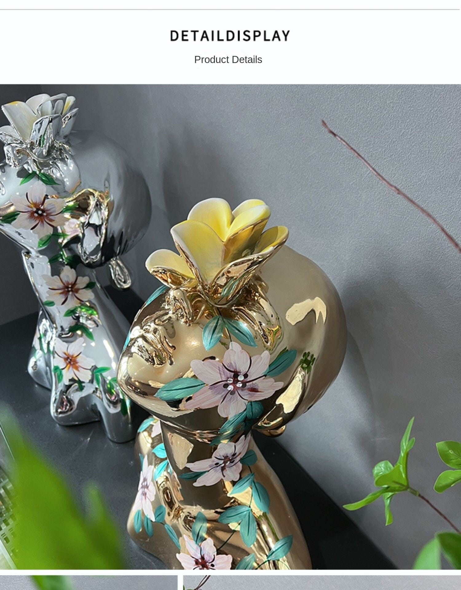 Khloris Painted Sculpture Decor ( goddess of Flowers) Marie Antonette 