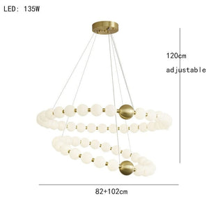 La Muse Brass LED Suspension Marie Antonette 2- rings Dia 32.28" x Dia 40.16"inches (Dia 82-102cm) Warm White 