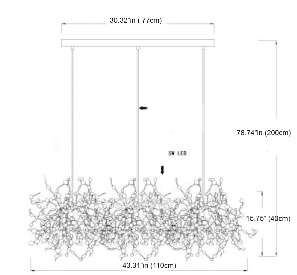 Étoile Lighting Collection Marie Antonette straight 3 heads chrome Cold White