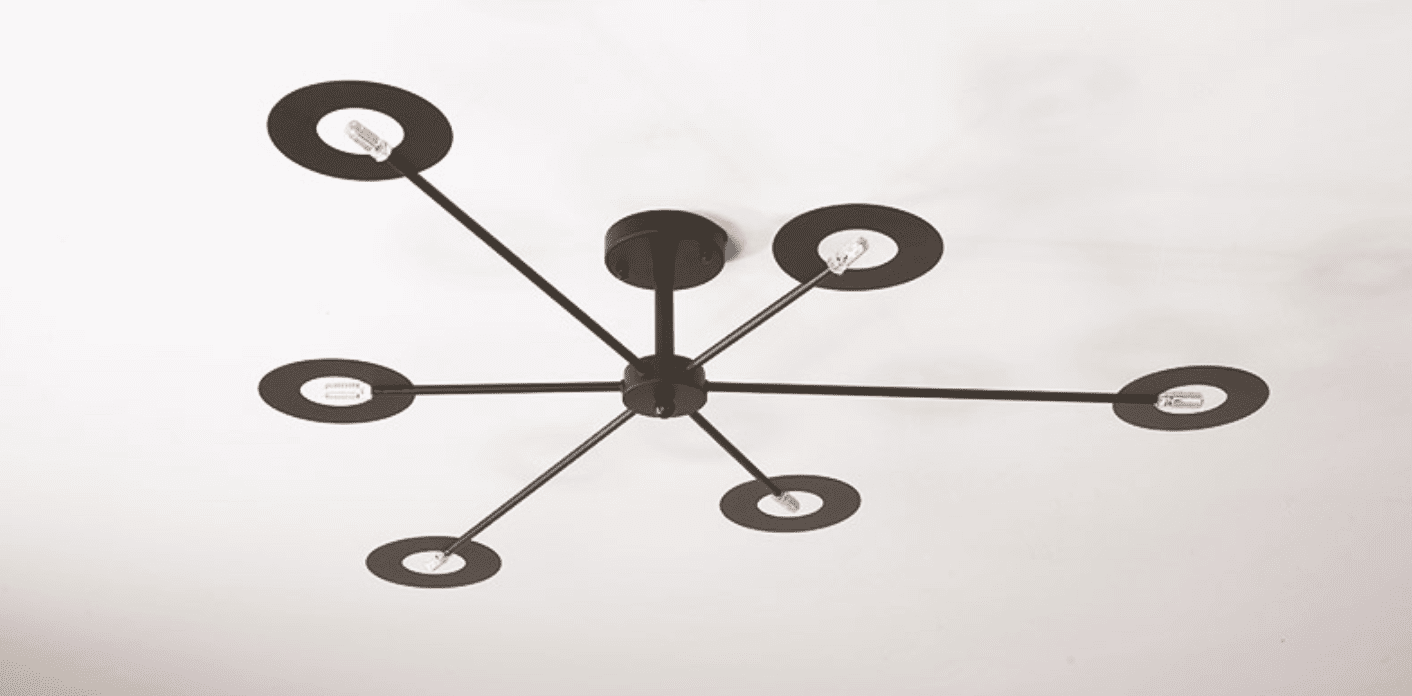 Vega LED Ceiling Light Marie Antonette Black 6heads longer 110V G4 cool white