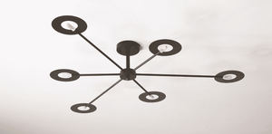 Vega LED Ceiling Light Marie Antonette Black 6heads longer 110V G4 cool white