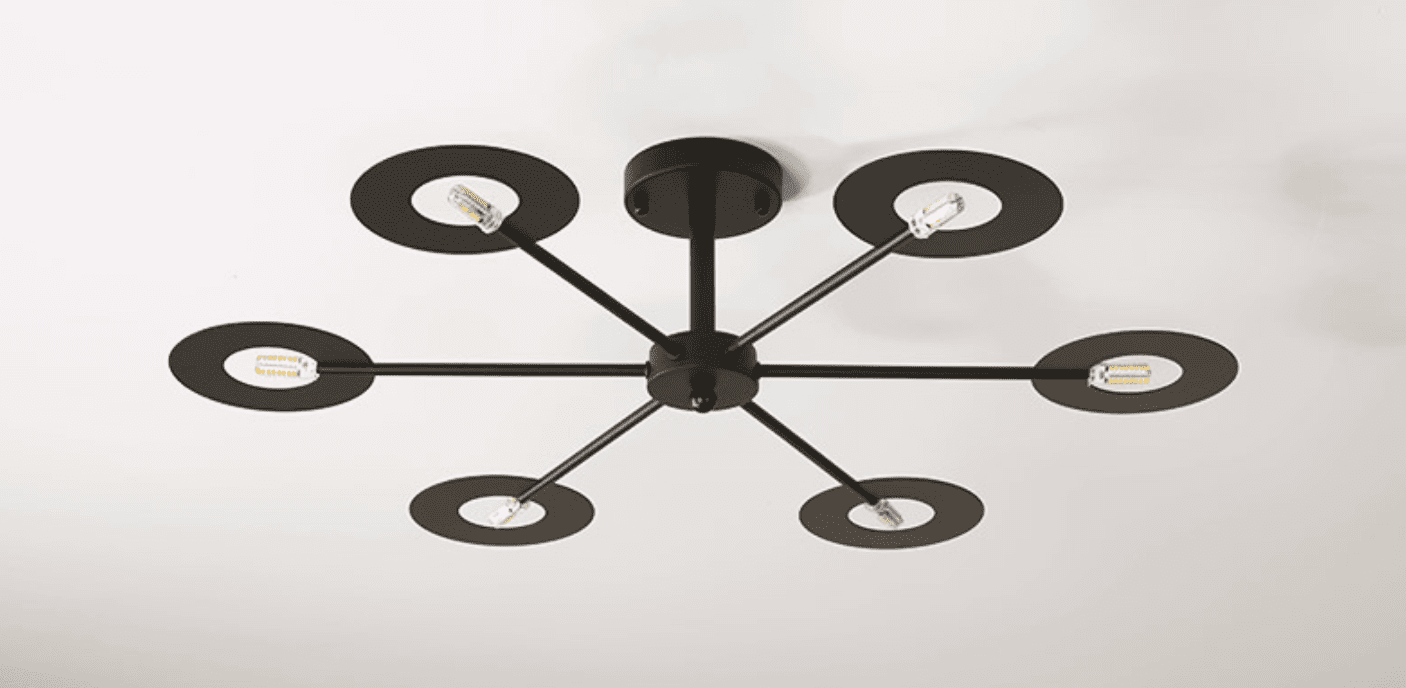 Vega LED Ceiling Light Marie Antonette Black 6heads short 110V G4 cool white