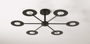 Vega LED Ceiling Light Marie Antonette Black 6heads short 110V G4 cool white