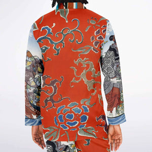 Japanese Pajama Design Bijutsu Sekai (1893-1896) by Watanabe Seite and Japanese girls by Ide Tama River (1847) by Utagawa Kuniyoshi Men's Satin Pajamas - AOP Subliminator 