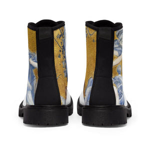 Army white Boots Allegory of Time (1896) Inspired by Luc-Olivier Merson's Painting Shoes Printify 