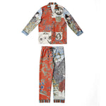 Japanese Pajama Design Bijutsu Sekai (1893-1896) by Watanabe Seite and Japanese girls by Ide Tama River (1847) by Utagawa Kuniyoshi Men's Satin Pajamas - AOP Subliminator XS-S 