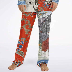 Japanese Pajama Design Bijutsu Sekai (1893-1896) by Watanabe Seite and Japanese girls by Ide Tama River (1847) by Utagawa Kuniyoshi Men's Satin Pajamas - AOP Subliminator 