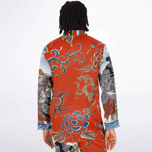 Japanese Pajama Design Bijutsu Sekai (1893-1896) by Watanabe Seite and Japanese girls by Ide Tama River (1847) by Utagawa Kuniyoshi Men's Satin Pajamas - AOP Subliminator 