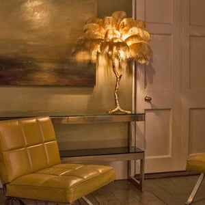 Contempory Luxury Hollywood Regency Ostrich Table Lamp Marie Antonette 