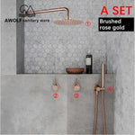 Audrey Bathroom Shower Set Marie Antonette Brushed rose gold A 