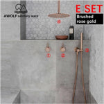 Audrey Bathroom Shower Set Marie Antonette Brushed rose gold E 