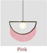 La Frange Pendant Light pendant Marie Antonette Pink Fringe 38x34cm (14.96" x 13.38" inches) Warm light