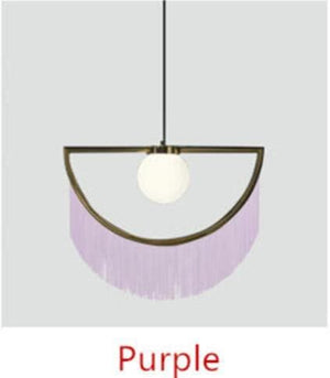 La Frange Pendant Light pendant Marie Antonette Purple Fringe 38x34cm (14.96" x 13.38" inches) Warm light