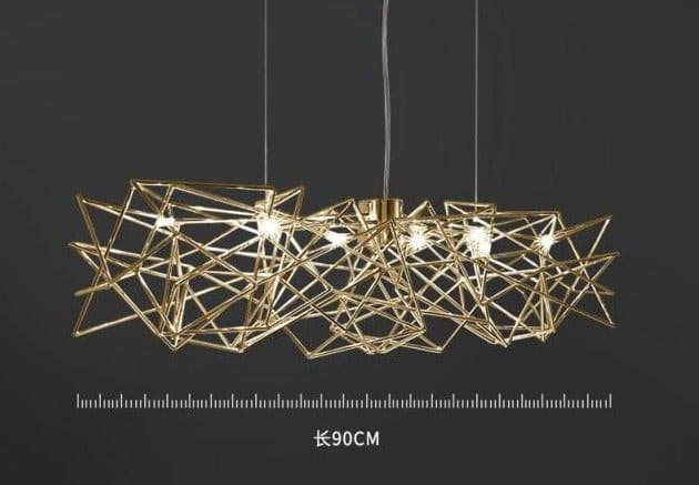 Geo Linear Suspension Marie Antonette ( 35.43"inches ) 90cm- Gold Finish warm light 