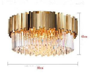 Montpellier LED Crystal Chandelier Marie Antonette K9 Amber Crystal W 80cm H45cm |W 31.50” H 17.72”| Chrome Lamp Body