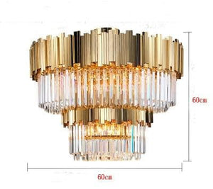 Montpellier LED Crystal Chandelier Marie Antonette K9 Amber Crystal W 60cm H60cm |W 23.62” H 23.62”| Chrome Lamp Body