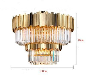 Montpellier LED Crystal Chandelier Marie Antonette K9 Amber Crystal W100cm H70cm |W 39.37” H 27.56”| Chrome Lamp Body