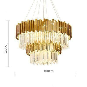 Aire Montpellier LED Crystal Suspension chandelier Marie Antonette 2 tier Dia 100cm H 55cm |39.37"x 21.65"| 