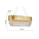 Aire Montpellier LED Crystal Suspension chandelier Marie Antonette Oval 90cm |35.43"| 