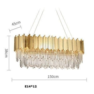 Aire Montpellier LED Crystal Suspension chandelier Marie Antonette Oval 150cm |59.05"| 