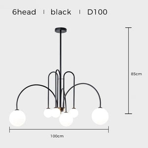 Chevalier LED Chandelier chandelier Marie Antonette 6head black D100 cool white 