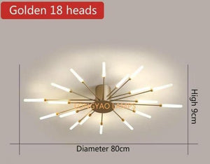 Aria LED Flush Mount Ceiling light Marie Antonette Golden 18 Heads Neutral light 