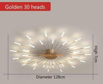 Aria LED Flush Mount Ceiling light Marie Antonette Golden 30 Heads Neutral light 