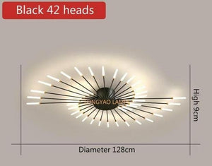 Aria LED Flush Mount Ceiling light Marie Antonette Black 42 Heads Neutral light 