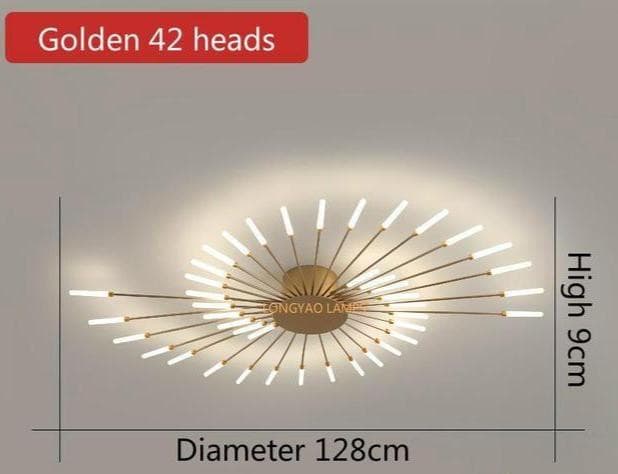 Aria LED Flush Mount Ceiling light Marie Antonette Golden 42 Heads Neutral light 