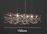 Geo Linear Suspension Marie Antonette ( 59.06"inches) L150cm-Rose Gold Finish warm light 