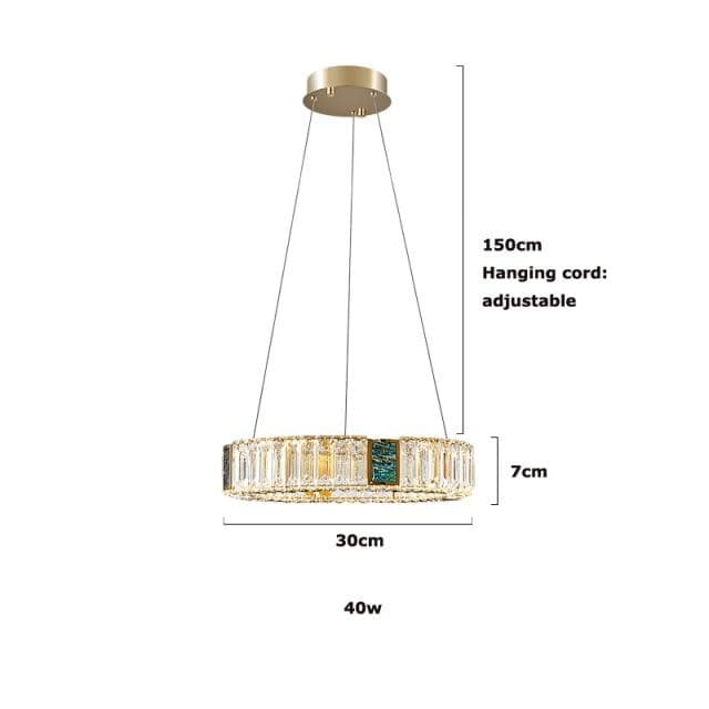 Gallici Suspension (Crystal LED light) Marie Antonette 30cm (11.81") Gold White light