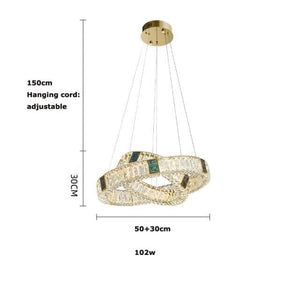 Gallici Suspension (Crystal LED light) Marie Antonette 50 30cm Gold White light